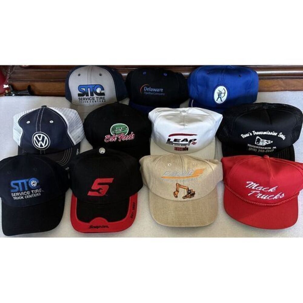 Lot of 12 Vintage Hats Trucker Snapback Farm Patch Embroidered